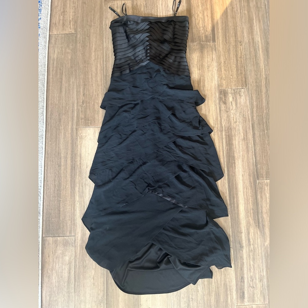 Tadashi Petite Strapless Black Dress Y2K